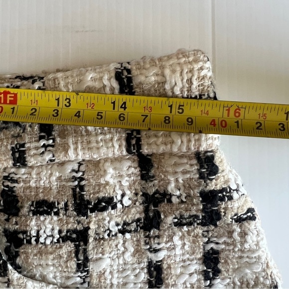 ZARA TEXTURED WEAVE PLAID SHORTS TAUPE BROWN | 2214/623 SIZE M - Picture 5 of 15